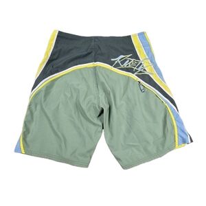 Vintage Y2k Rusty Board Shorts Green Size 36 Beach Surf Colorblock Swim Trunks